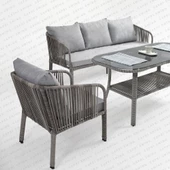 Capri Swing Artemis Üçlü Rattan Balkon Bahçe Takımı | Gri - 2