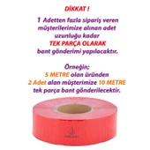 5 MT Reflektörlü Reflektif Fosforlu Araç Oto Kamyon Şerit Bant Tüvtürk Onaylı Düz Kırmızı İkaz Bandı - 3