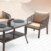 Capri Swing Artemis Üçlü Rattan Balkon Bahçe Takımı | Kahve - 3
