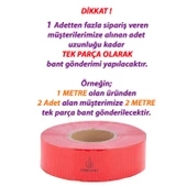 1 MT Reflektörlü Reflektif Fosforlu Araç Oto Kamyon Şerit Bant Tüvtürk Onaylı Düz Kırmızı İkaz Bandı - 3