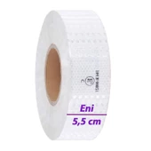 10 MT Reflektörlü Reflektif Fosforlu Araç Oto Kamyon Şerit Bant Tüvtürk Onaylı Düz Beyaz İkaz Bandı thumbnail 4