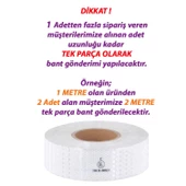 1 MT Reflektörlü Reflektif Fosforlu Araç Oto Kamyon Şerit Bant Tüvtürk Onaylı Düz Beyaz İkaz Bandı - 3
