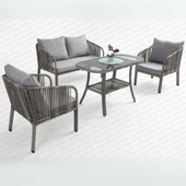 Capri Swing Artemis İkili Rattan Balkon Bahçe Takımı | Gri thumbnail 1