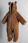 Ayıcık Kulaklı Peluş %100 Pamuklu Fermuarlı Kapişon Astar Kışlık Erkek Bebek Astronot Tulum Kozmonot - 10