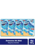Domestos WC Blok 5'li Güç Tuvalet Bloğu Okyanus Ferahlığı Maksimum Hijyen 100 Gr x 4 Adet - 1