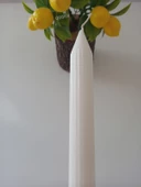 qosrix 20'li Beyaz Şamdan Soya Mumu 1. Kalite Soya Doğal Vanilya Kokulu Uzun Çubuk Konik Mum Dekoratif thumbnail 3