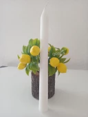 qosrix 20'li Beyaz Şamdan Soya Mumu 1. Kalite Soya Doğal Vanilya Kokulu Uzun Çubuk Konik Mum Dekoratif thumbnail 4