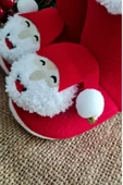 Bebek Çıngıraklı Panduf Yılbaşı Noel Botu Yeni Yıl Hediyesi Kırmızı Bebek Patiği - 3