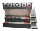 Beyaz Antrasit Çarpılı Model Çocuk Ranzası - 4