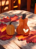 Naturel Görünümlü Aşık Balkabakları 2'li Dekor - 1