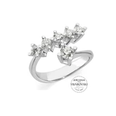Kırmızı Gül Kutusunda Swarovski Taşlı Beştaş Tektaş Gümüş Yüzük - 3
