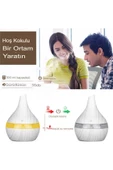 Japon Modeli  Hava Nemlendirici 7 Renk Ultrasonik Ahşap Görünüm Ledli Koku 300ml Aroma - 4