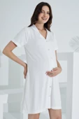 Bambu Boydan Düğmeli Hamile Lohusa Gecelik 30151-30154 - 9