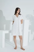 Bambu Boydan Düğmeli Hamile Lohusa Gecelik 30151-30154 - 10