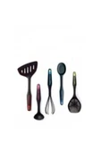 Siyah Modern Peri Set Spatula Mini Kepçe ÇIrpıcı Kaşık Kevgir - 1