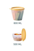 2'li saklama kabı 800 ve 500 ml, Klasik kaplar thumbnail 2