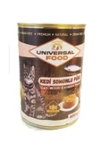 Unıversal Food Somonlu Tahılsız Püre Kedi Konserve Yaş Mama 400gr*12 Adet - 1