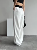 Ekru Beli Yazılı Pantolon - 6