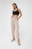 Krem Cepli Ayrobin Şalvar Pantolon - 2