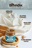 Bi Fındık Şekersiz Badem Ezmesi Katkısız Taze Çekim Doğal Sürülebilir Kahvaltılık %100 Badem Ezmesi 450 gram - 2