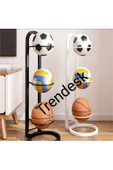 TRENDESK Metal Siyah /Beyaz Futbol Top Standı ,Basketbol Top Standı 90 CM - 1