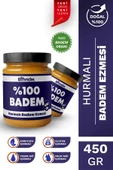 Bi Fındık Hurmalı Badem Ezmesi Katkısız Taze Çekim Doğal Sürülebilir Kahvaltılık %80 Badem Ezmesi 450 gram - 1