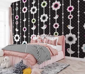 Kuşlu Çiçekli Çocuk Odası Duvar Kağıdı Baskı thumbnail 2