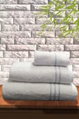 3'LÜ BANYO HAVLU SETİ - HAMAM HAVLU TAKIMI %100 PAMUK - 4
