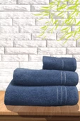 3'LÜ BANYO HAVLU SETİ - HAMAM HAVLU TAKIMI %100 PAMUK - 9