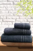 3'LÜ BANYO HAVLU SETİ - HAMAM HAVLU TAKIMI %100 PAMUK - 1
