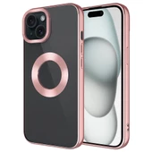 Apple iPhone 15 Kılıf Tek Kamera Çerçeveli Logo Gösteren  Omega Kapak - 8