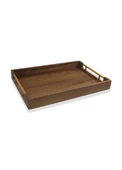 The Mia Natura Akasya Metal Kulplu Tepsi Gold 45x30x5 cm - 1