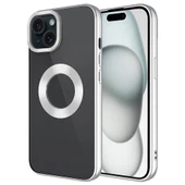 Apple iPhone 15 Kılıf Tek Kamera Çerçeveli Logo Gösteren  Omega Kapak - 10