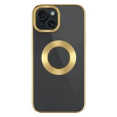 Apple iPhone 15 Kılıf Tek Kamera Çerçeveli Logo Gösteren  Omega Kapak - 11