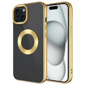 Apple iPhone 15 Kılıf Tek Kamera Çerçeveli Logo Gösteren  Omega Kapak - 3