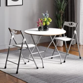 Eportatif Katlanır Masa ve 2 Adet Sandalye Seti Beyaz 1457 thumbnail 1