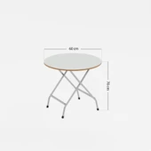 Eportatif Katlanır Masa ve 2 Adet Sandalye Seti Beyaz 1457 thumbnail 10