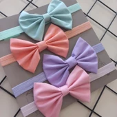 MARS BABY Kız Bebek Çocuk 4 Çok Renkli Fiyonk Bandana Seti - 1