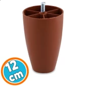 Mobilya Yükseltici Sehpa Kanepe Ünite Koltuk Ayağı Baza Ayakları Kahverengi Oval Plastik Ayak 12 cm thumbnail 1