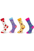 4'lü Desenli Unisex Esnek Nem Alabilen Pamuklu Soket Çoraplar thumbnail 1