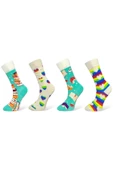 4'lü Desenli Unisex Esnek Nem Alabilen Pamuklu Soket Çoraplar thumbnail 1