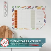 Haftalık Yemek Menüsü Planlayıcı, Buzdolabı Yazı Tahtası, Yapışkansız Tutunan Statik Akıllı Kağıt thumbnail 1