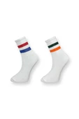 2'li Desenli Unisex Esnek Nem Alabilen Pamuklu Soket Çoraplar thumbnail 1