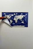 Hayvanlı Dünya Haritası - Eğlenceli Çocuk Odası Sticker, Yüzeye Zarar Vermeyen Sihirli Kağıt Harita thumbnail 3