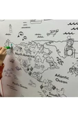 Hayvanlı Harita Boyama, Yüzeye Zarar Vermeyen Sihirli Kağıt, Eğlenceli Çocuk ve Oyun Odası Sticker thumbnail 2