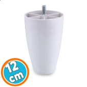 Mobilya Yükseltici Sehpa Kanepe TV Ünitesi Koltuk Ayağı Baza Ayakları Beyaz Oval Plastik Ayak 12 cm thumbnail 1