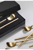 Tür züccaciyeTiamo Amor 6'lı Çay Kaşığı (Gold Altın) Çelik - 1