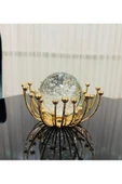 Furkan Dekoratif Metal Damlalı Cam Küre Gold Obje thumbnail 2