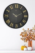 Galaxy Premium Serisi Modern Tasarımlı Roma Rakamlı 40 Cm Duvar Saati Siyah-gold - 1