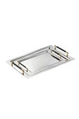 Tür züccaciyeTiamo Alone Çelik Paslanmaz Perlin 2'Li Çay Tepsi Black-Gold - 1